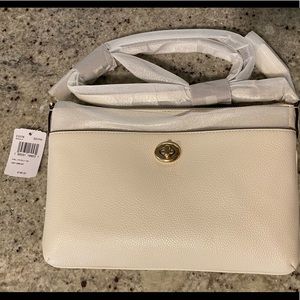 Coach Polly Small Pebble Leather Crossbody (chalk)